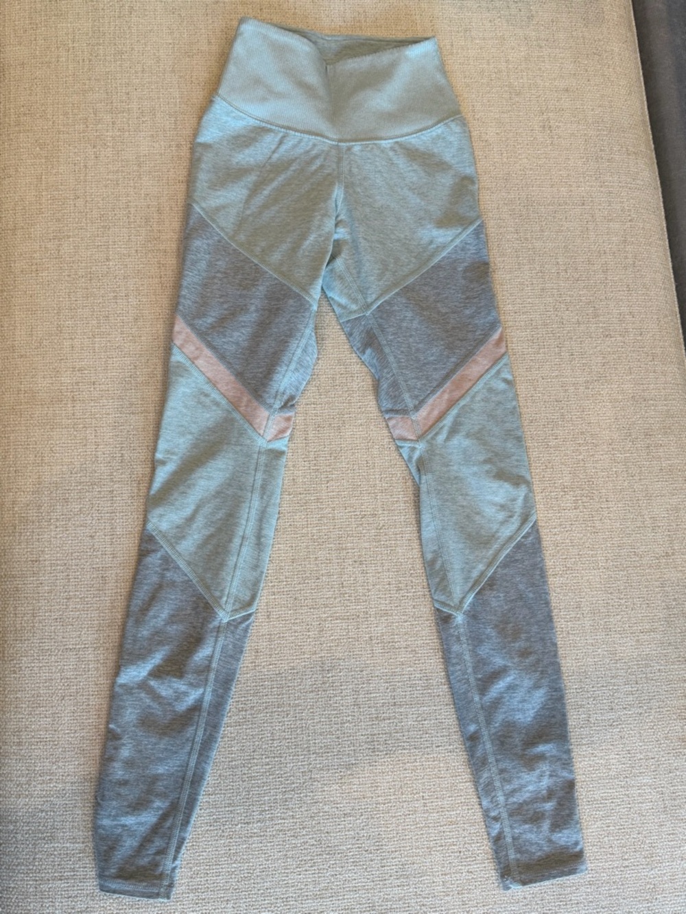 Alo Yoga Pants Leggings - Light Teal and Pink